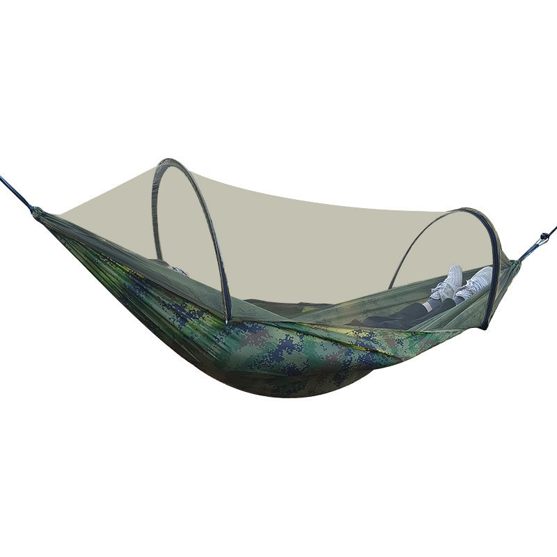 Automatic Quick Opening Mosquito Net Hammock Outdoor Camping Pole Mosquito Net Hammock Anti Roll Nylon Hammock