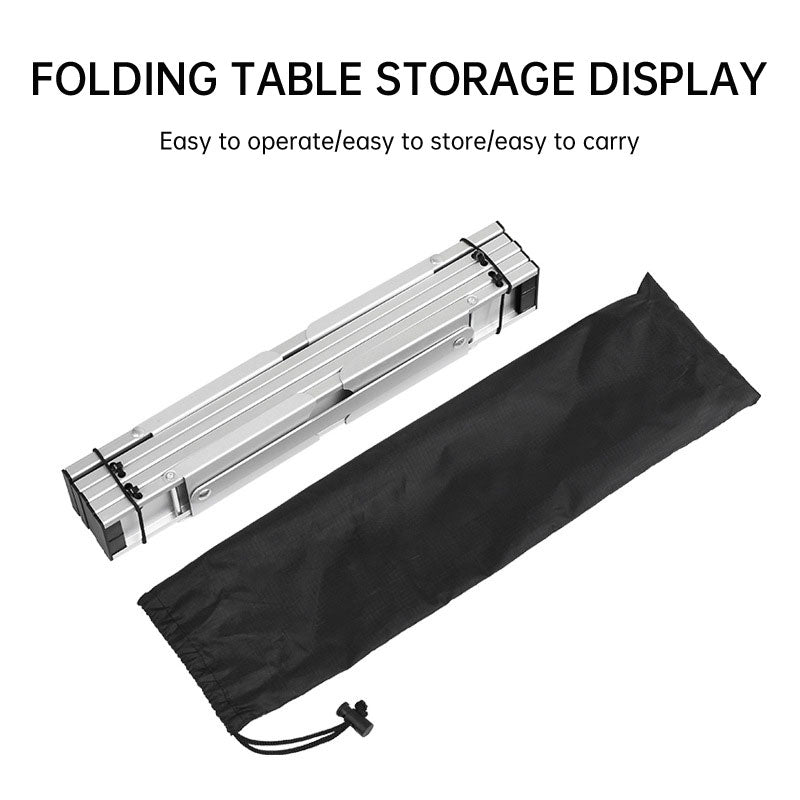 Black Lightweight Portable Folding Ultralight Roll Up Mini Aluminum Picnic Camping Table Foldable For Outdoor Hiking