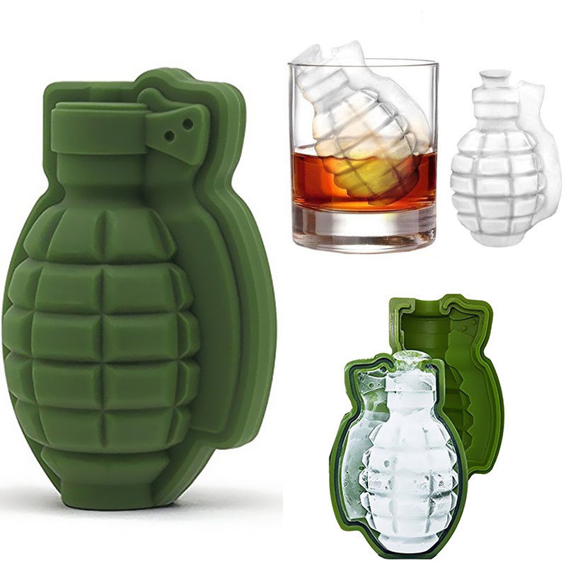 3D Ice Buckets Cube Mold Grenade Shape Ice Cream Maker Bar Drinks Whiskey Wine Ice Maker Silicone Kitchen Tool