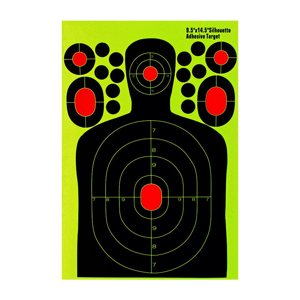 Hunting 9.5*14.5Inch Half-length Humanoid Shooting Target Paper Fluorescent Sticker Hunting Training Target Paper Splash Sticker