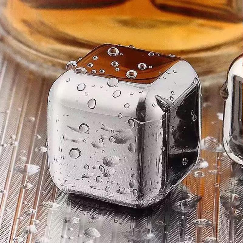 1PC Stainless Steel Whisky Ice Cubes Quick Freezing Wine Beer Cooler Liquor Cooling Rocks KTV Accessories