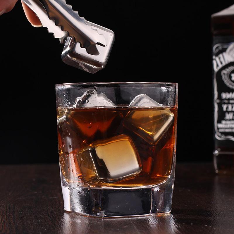 1PC Stainless Steel Whisky Ice Cubes Quick Freezing Wine Beer Cooler Liquor Cooling Rocks KTV Accessories