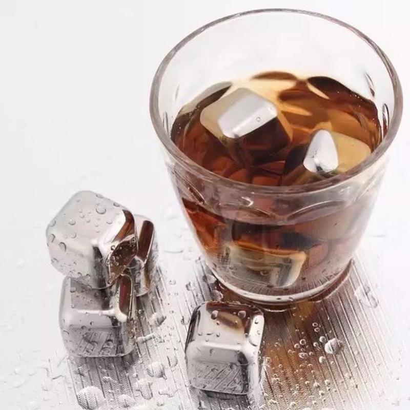 1PC Stainless Steel Whisky Ice Cubes Quick Freezing Wine Beer Cooler Liquor Cooling Rocks KTV Accessories