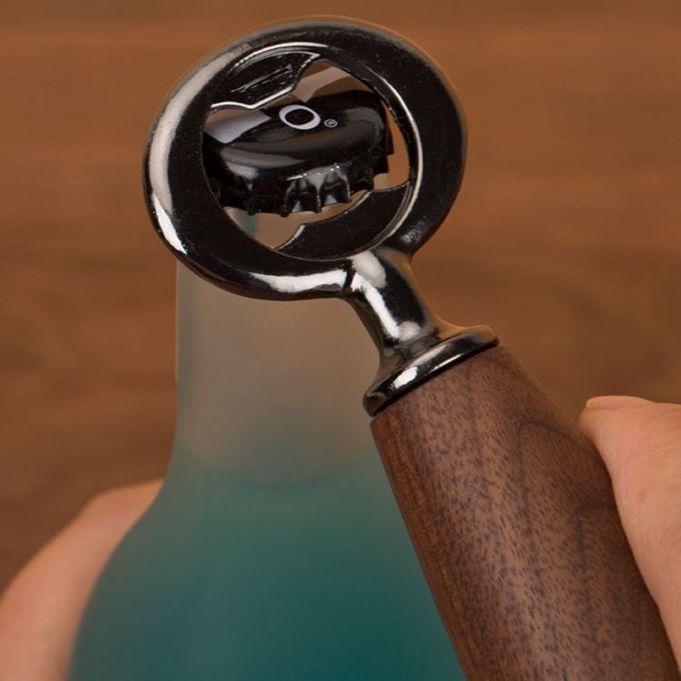 Bottle opener bottle opener beer beverage soda black walnut solid wood handle home personality creative bottle opener artifact