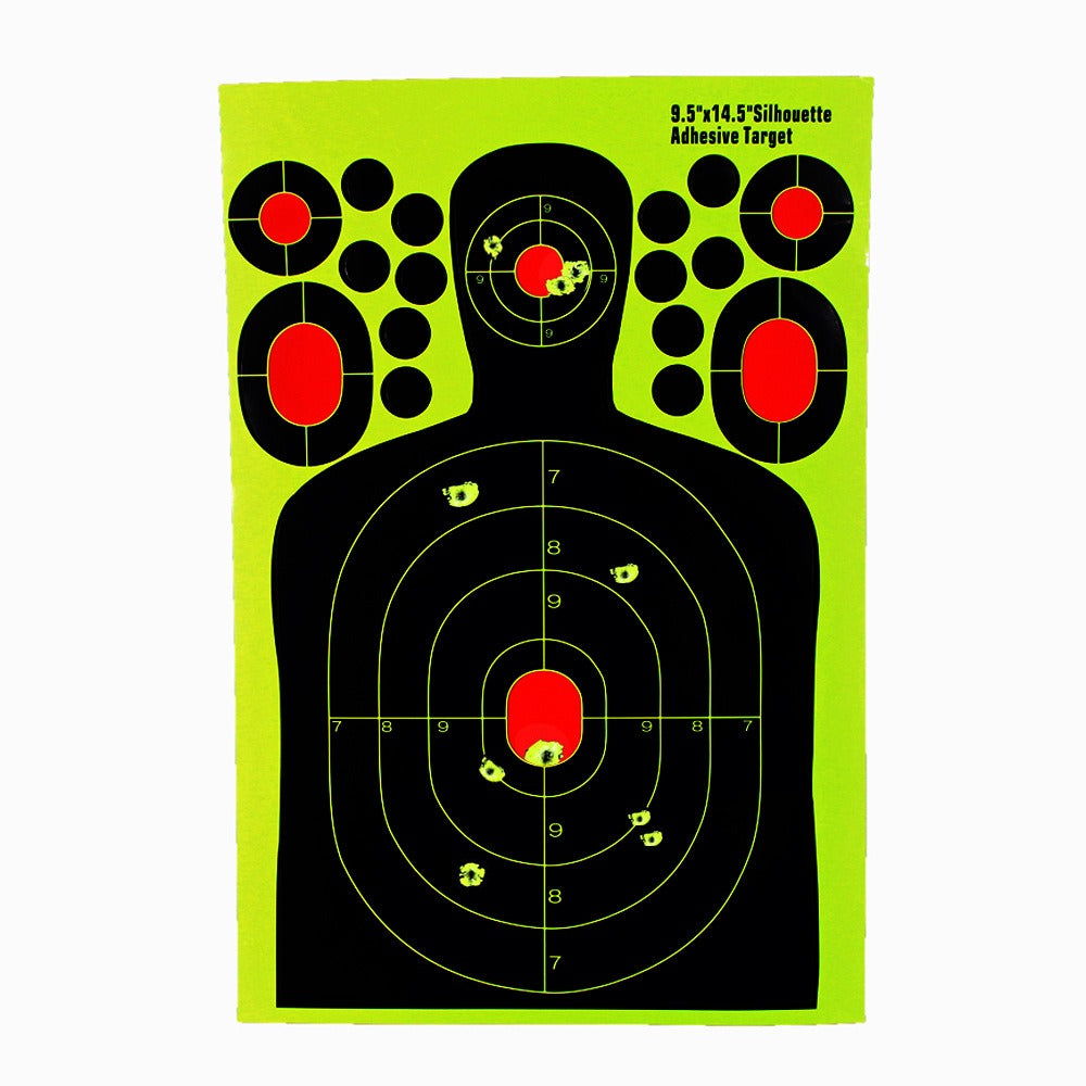 Hunting 9.5*14.5Inch Half-length Humanoid Shooting Target Paper Fluorescent Sticker Hunting Training Target Paper Splash Sticker