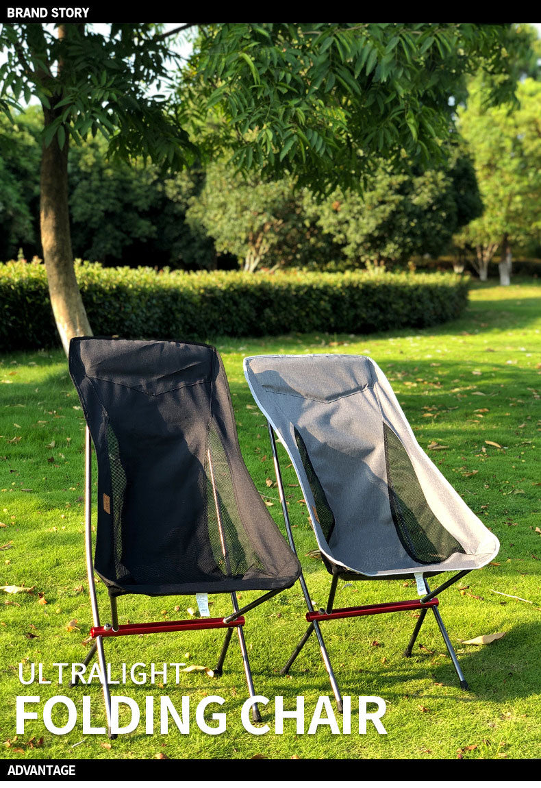 Outdoor Folding Chair Heighten Moon Chair Portable Camping Fishing Chair Leisure Beach Chair Back Chair