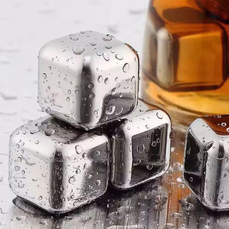 1PC Stainless Steel Whisky Ice Cubes Quick Freezing Wine Beer Cooler Liquor Cooling Rocks KTV Accessories