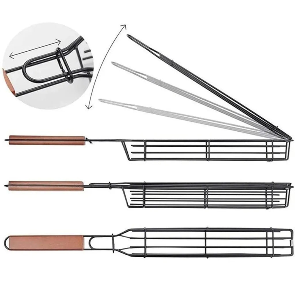 Portable BBQ Grilling Basket Stainless Steel Nonstick Barbecue Grill Basket Tools Mesh Kitchen Tools kitchen accessories#30